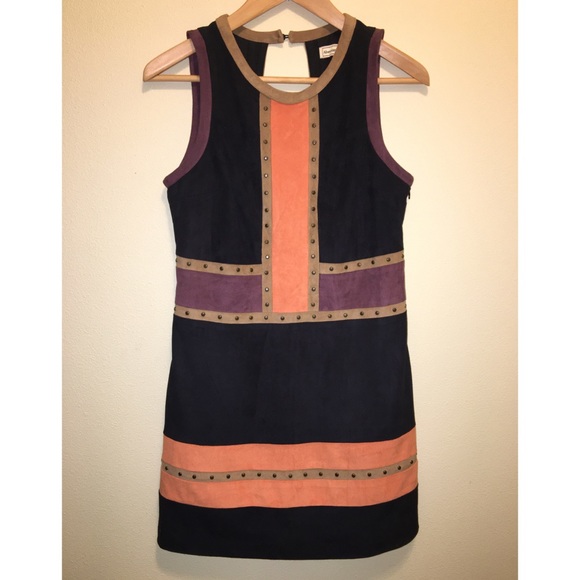 Abercrombie & Fitch Vegan Suede Color-block Dress - Picture 2 of 6